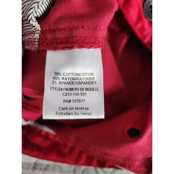 Alice + Olivia Low Rise Slim Fit Red Velvet Pants 10 - Picture 5 of 9